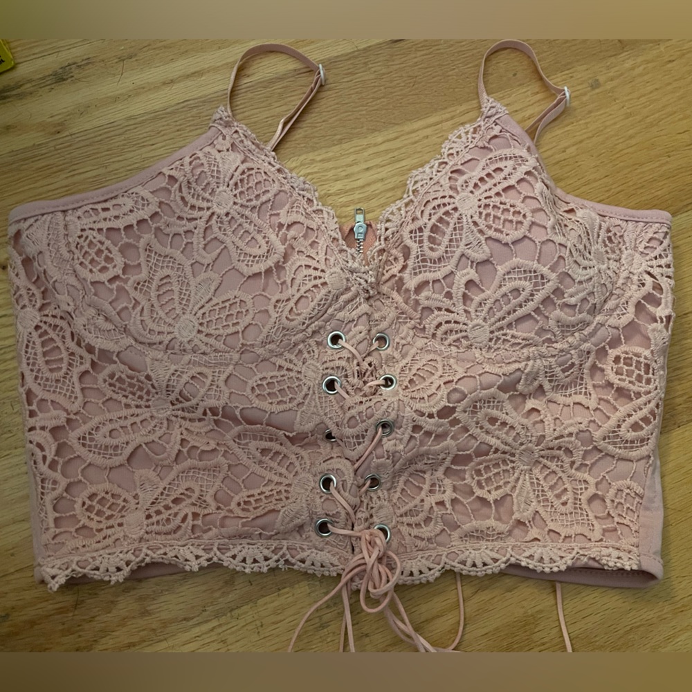 light pink laced shirt